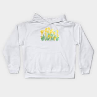 yellow call lily branch Kids Hoodie